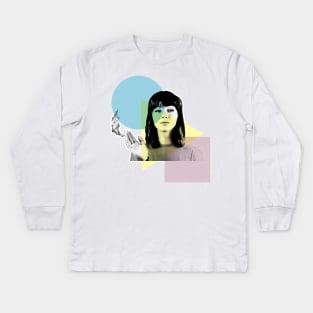 Anna Karina 60s Style Design Kids Long Sleeve T-Shirt